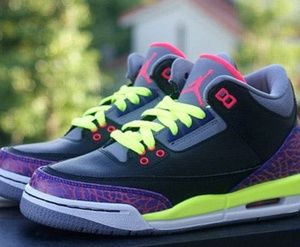 Air Jordan 3 GS Purple/Volt